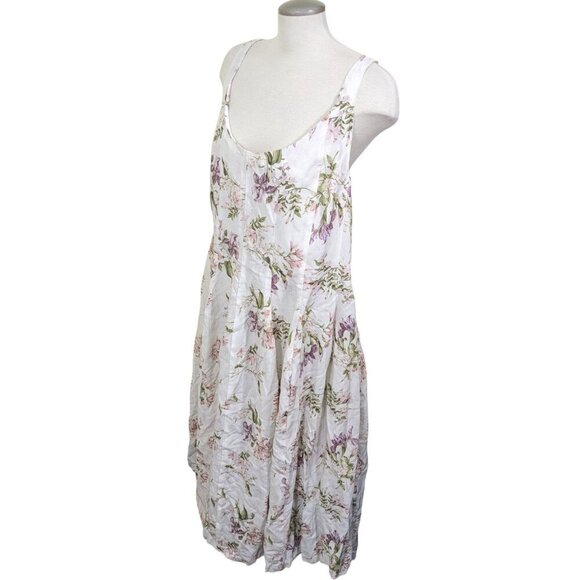 Brock Collection X H&M Midi Dress XXL Floral Print Lyocell Linen Blend Romantic - Picture 6 of 12